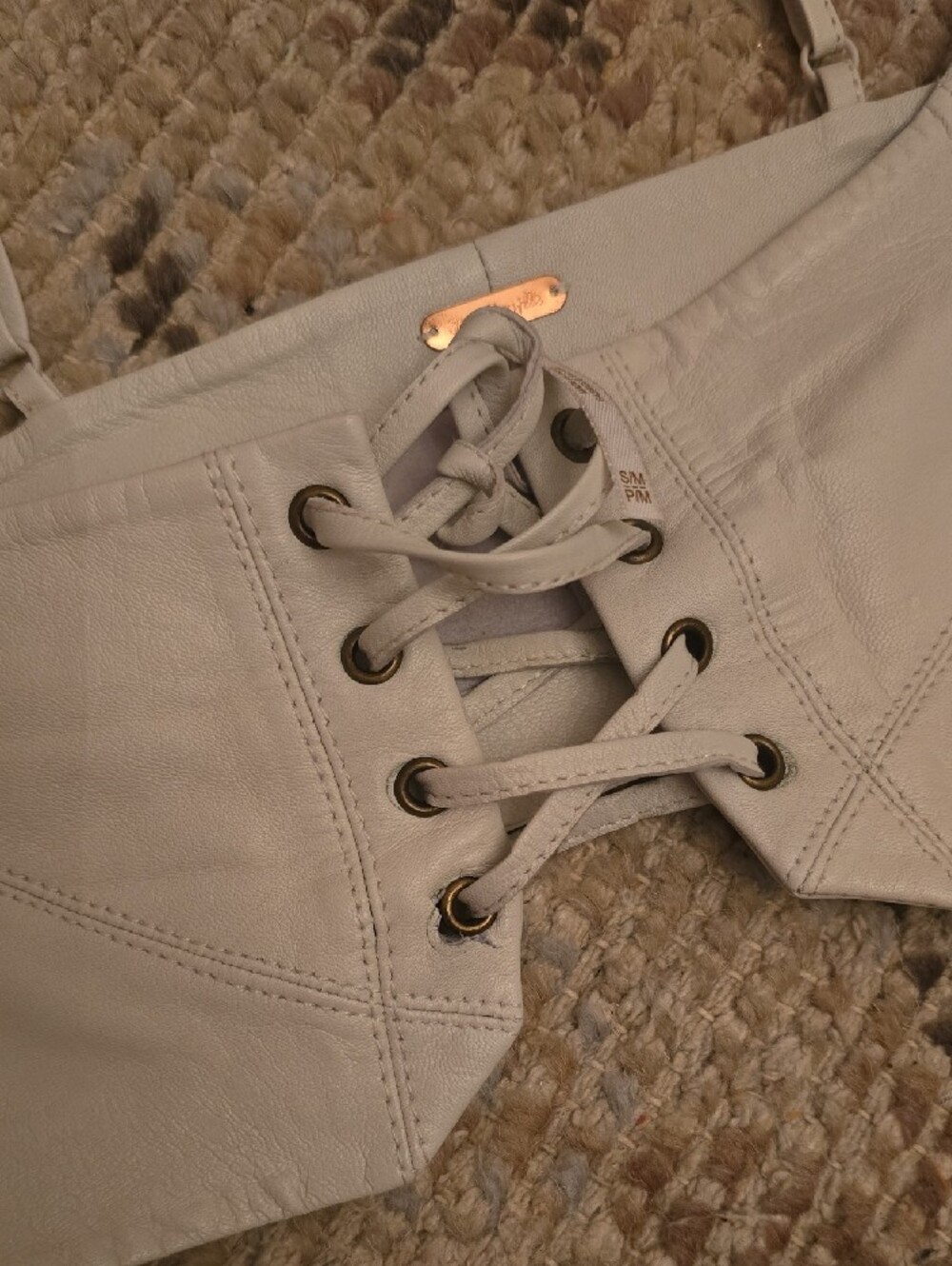 Free People Cream Leather Bustier - Picture 2 of 4